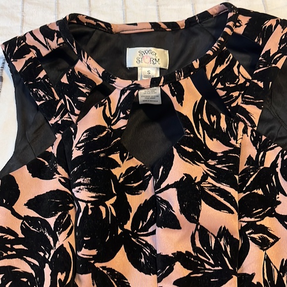 Pink and Black Floral Dress - Picture 3 of 3